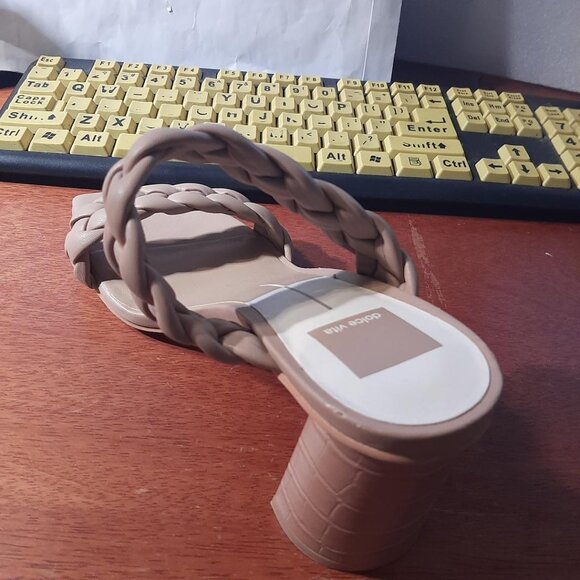Dolce Vita Block Heel Braided Coffee Sz 9.5 Worn Once Excellent Condition - Picture 2 of 8